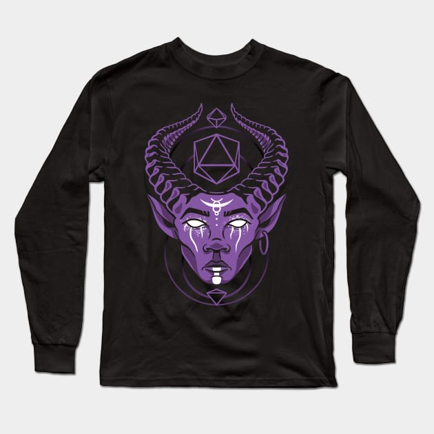 Purple Horned Fiend Long Sleeve T-Shirt by MaratusFunk